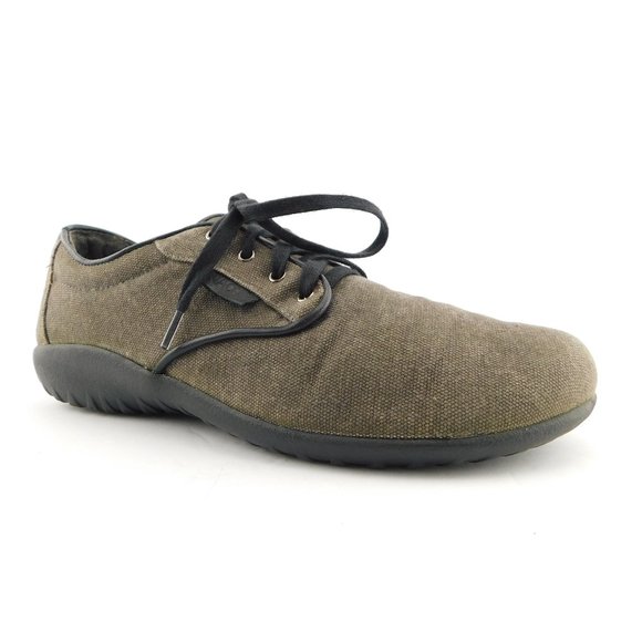 NAOT Taupe Gray Taupe Fabric Lace-up Oxfords Walking Sneaker Shoes 40EU / 9US - Picture 1 of 8